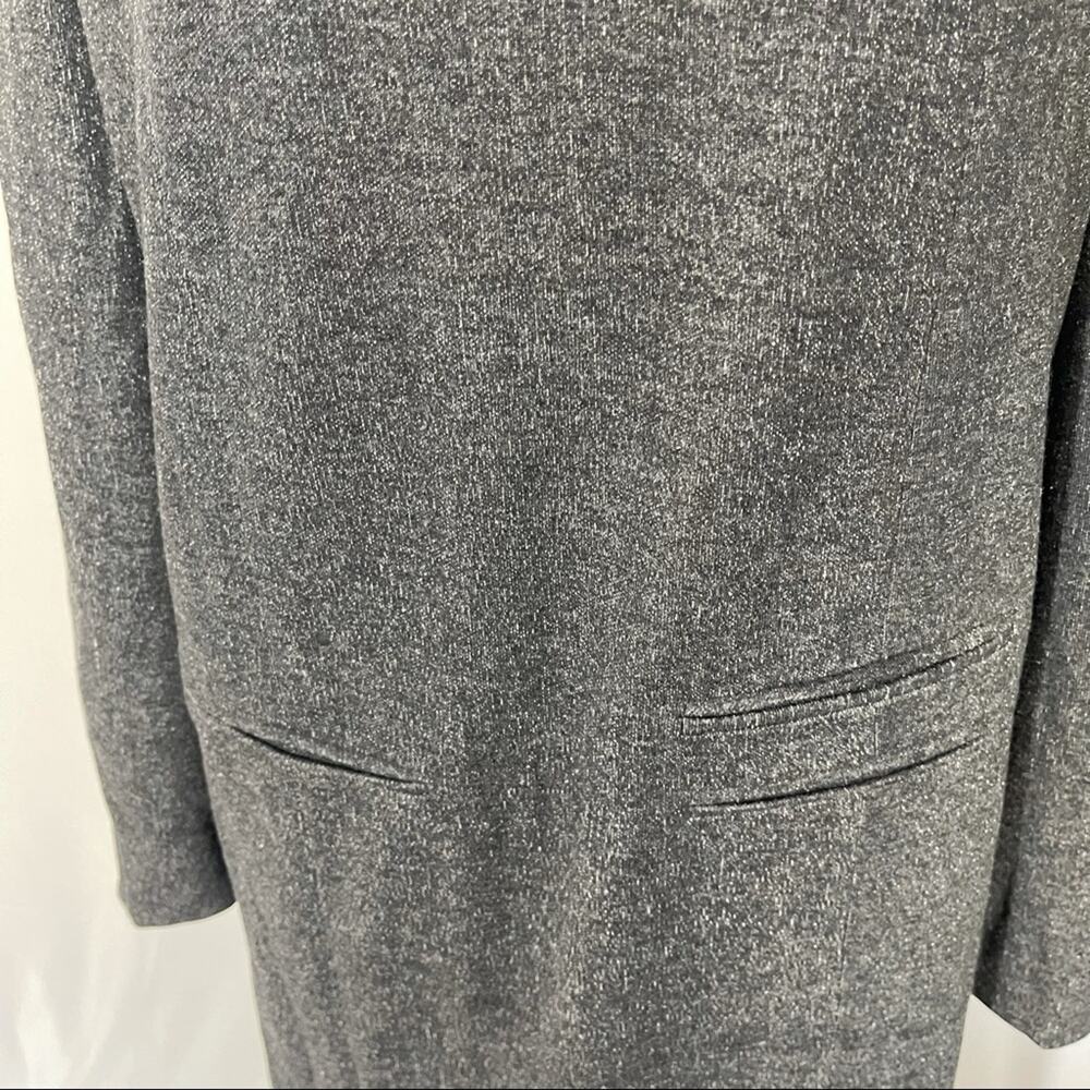 0446 NEW Zara Gray Round Neck Mini Dress Long Sleeve Shoulder Pads NWT - Picture 6 of 13